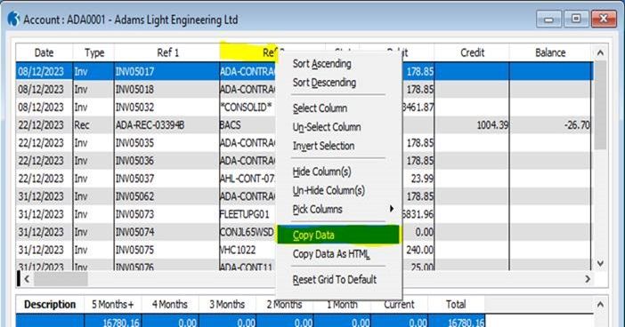 copy data